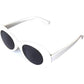 White Retro Oval Mod Thick Frame Sunglasses Round Lens Clout Glasses Goggles