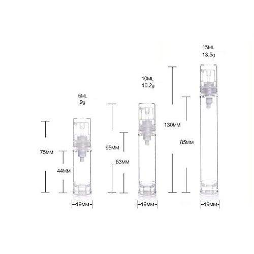 12PCS 10ML/0.34OZ Portable Plastic Empty Clear Airless Vacuum Pump Bottles Container Cosmetic Cream Lotion Vial Jars Make-up Liquids Sample Packing Storage Dispensing Tins - My Store