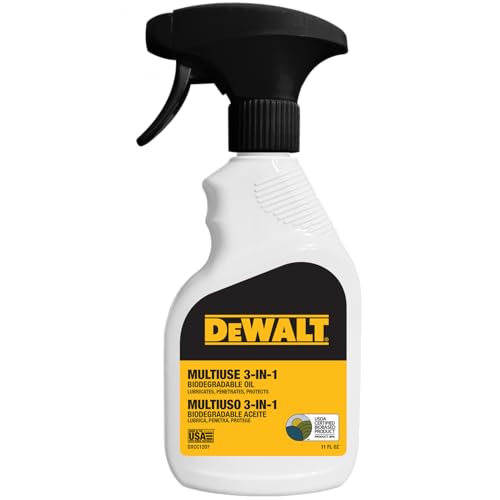 Buy now DEWALT 3 in 1 Multi Purpose Biodegradable Penetrating Oil – Professional Grade Lubricant for Machines, Tools, Doors Hinges and Much More, – Fast Acting Lubricating Formula, 11 oz at indiglob india