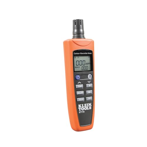 Buy now Klein Tools ET110 CO Meter, Carbon Monoxide Tester and Detector with Exposure Limit Alarm, 4 x AAA Batteries and Carry Pouch Included at indiglob india