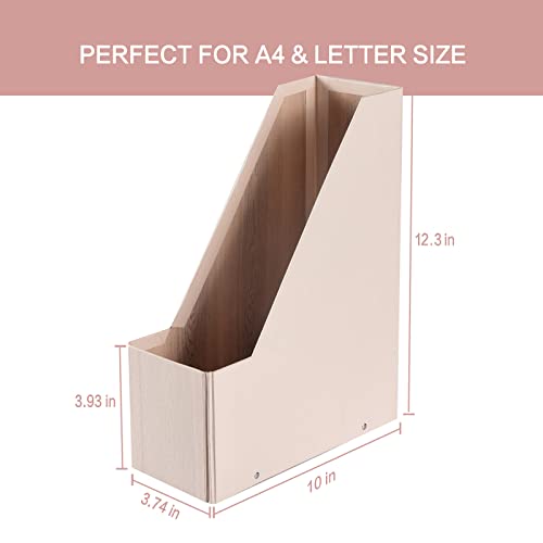 Buy now SUIN 2 Pack Magazine-Holders Magazine File-Organizer-Boxes Sturdy Cardboard Magazine File Folder-Holder for Home/Office Desk Organizer and Decor, Pack of 2, PH201 (Natural Pink) at indiglob india