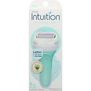 Schick Intuition Razors for Women with Sensitive Skin | 1 Razor & 2 Intuition Razor Blades Refill with Organic Aloe