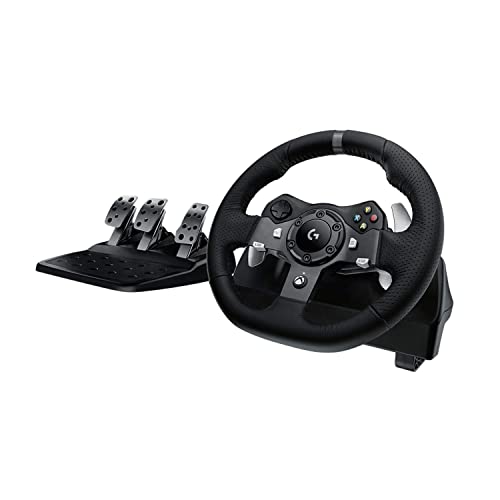 Buy now Logitech Driving Force G920 Steering Wheel and Pedals, 941-000123 (Steering Wheel and Pedals f/PC and Xbox One) (Renewed) at indiglob india