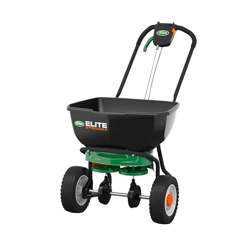 Buy now Scotts Turf Builder EdgeGuard DLX Broadcast Spreader for Seed, Fertilizer, Salt, Ice Melt, Holds up to 15,000 sq.ft. Product at indiglob india