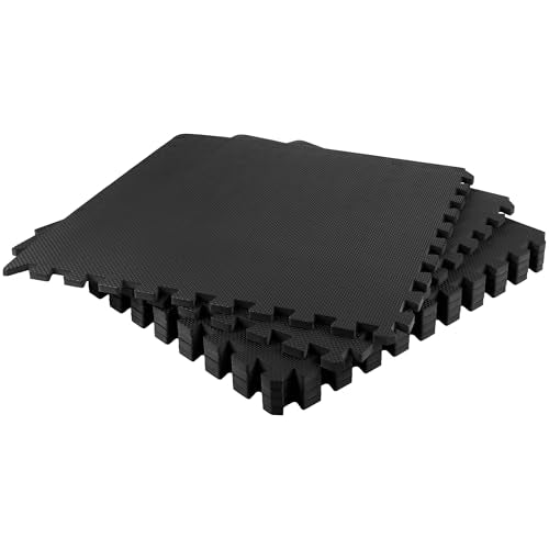 Buy now EVA Foam Mat Tiles 6-Pack - 24 SQ FT of Interlocking Padding for Garage, Playroom, or Gym Flooring - Workout Mat or Baby Playmat by Stalwart (Black) at indiglob india