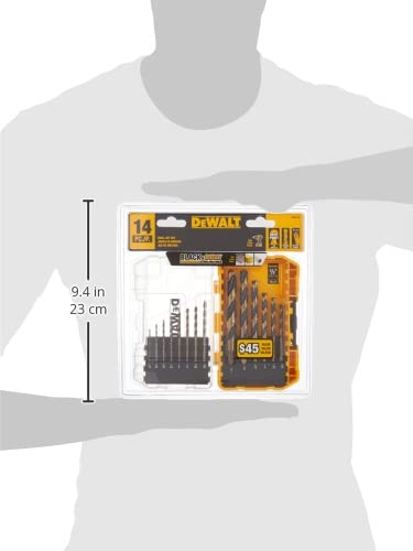 Buy now DEWALT Drill Bit Set, 3-Flats Shank,14-Piece, 135 Degree Split Point, for Plastic, Wood and Metal (DWA1184) at indiglob india