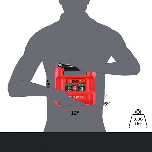 Buy now CRAFTSMAN 12A Car Battery Charger and Maintainer, 4-in-1 Solution, Battery Tester, for 6V/12V Power Sport, Automotive, and Marine Batteries, CMXCESM258 at indiglob india