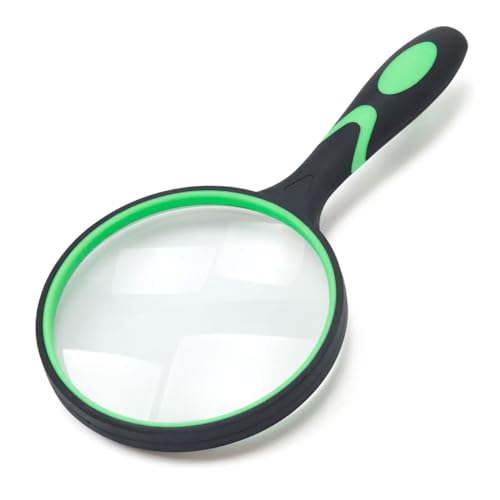 Buy now Large Magnifying Glass 10X Handheld Reading Magnifier for Seniors - 100MM 4INCHES Real Glass Magnifying Lens for Book Newspaper Reading, Insect and Hobby Observation, Science (Green) at indiglob india