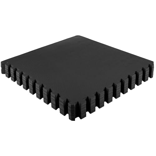 Buy now EVA Foam Mat Tiles 6-Pack - 24 SQ FT of Interlocking Padding for Garage, Playroom, or Gym Flooring - Workout Mat or Baby Playmat by Stalwart (Black) at indiglob india