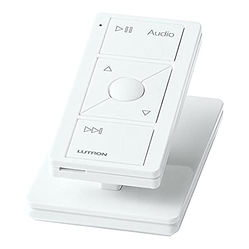 Buy now Lutron Pico Remote for Audio, Works with Sonos (Caseta Smart Hub Required), Raise/Lower Volume, Pause and Skip Tracks, For Table Top or Wallmount Use, PJ2-3BRL-GWH-A02, White at indiglob india