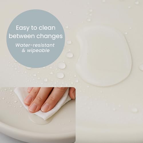 Buy now Snuggle Me?? Baby Changing Pad - Soft PU Foam Diaper Changing Pad for Dresser, Scandi-Inspired with Wooden Base in Light Oak Finish, Wipe-Clean Surface & Safety Strap (27.6" ?? 18.9" ?? 3.9") at indiglob india