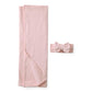 Buy now Little Sleepies Swaddle & Luxe Bow Headband Set, Viscose from Bamboo Baby Swaddles, Newborn Baby Girl Clothes (Prima Pink Ribbed) at indiglob india
