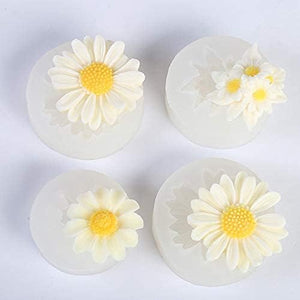 4 Pack Chamomile & Daisy Resin Candle Mold - Single & Four Flower Designs