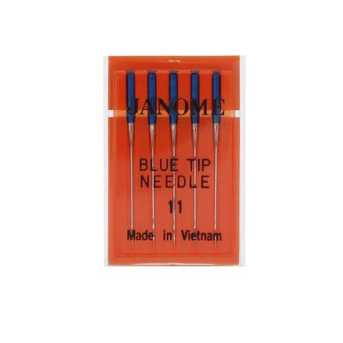 Buy now Janome Blue Tip Needles – Size 11 with Oversized Eye for All Janome Models (5-Pack) at indiglob india