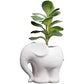 Cute Animal Elephant Shaped Ceramic Succulent Cactus Air Plant Flower Pots Planters-Plant Not Included (Pink&White)