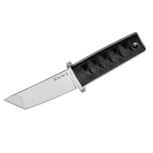 Buy now Cold Steel Kyoto 3.25" Durable Compact 8Cr13MoV Stainless Steel Fixed Blade Tanto Outdoor Hunting Utility Knife, 3 3/8" Textured Kray-Ex Handle, Sheath Included at indiglob india