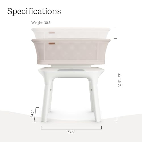 Buy now UPPAbaby Soma Smart Bassinet ƒ?? 5 motions + 5 speeds + 4 Sounds with MotionSync Technology ƒ?? Height Adjustable ƒ?? Included Mattress, Sheet + Storage Basket ƒ?? Charlie (Sand M??lange) at indiglob india