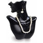 MOOCA Tabletop Small Necklace & Earring Jewelry Displays, Earring Display Stands, Necklace Stand, Mannequin Jewelry Bust, 7 W x 3 D x 9 1/2 H in, Black