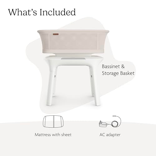 Buy now UPPAbaby Soma Smart Bassinet ƒ?? 5 motions + 5 speeds + 4 Sounds with MotionSync Technology ƒ?? Height Adjustable ƒ?? Included Mattress, Sheet + Storage Basket ƒ?? Charlie (Sand M??lange) at indiglob india