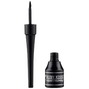 Ruby Kisses Classic Liquid Eyeliner, Smudgeproof Long Lasting Eye Makeup with Felt-Tip Applicator (1 PACK, Black)