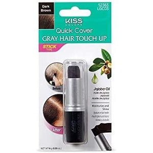 RED by Kiss Quick Cover Root Touch Up Stick, Water-Resistant Temporary Gray Hair Concealer with Brush for Roots and Beard, Long-Lasting Coverage, Easy Application (2 Pack, Dark Brown)
