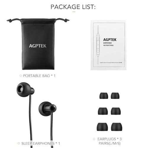 Buy now AGPTEK Sleep Earbuds, in-Ear Earphones for Sleeping with 3 Sizes Ultra-Light Soft Silicone, Noise Isolating Headphone Perfect for Sleeping, Insomnia, Side Sleeper, Air Travel, Meditation & Relaxation at indiglob india