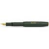 Kaweco CLASSIC SPORT Fountain Pen Black with 23 Carat Gold-Plated Steel Nib and Iridium Tip for Ink Cartridges I Sport Fountain Pen 13 cm I Nib: B (Broad) - Green