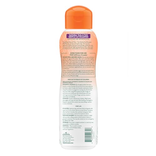Buy now TropiClean Gentle Flea Shampoo for Cats, Flea and Tick Prevention for Cats, Powerful & Natural Defense, Made in USA, 12 oz. at indiglob india