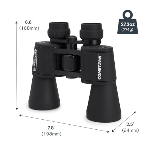 Buy now Celestron - Cometron 7x50 Astronomy Binoculars – Entry-Level for Stargazing and Comet Watching – Large 50mm Objective Lenses – Wide 6.6° Field of View – Multi-Coated Optics at indiglob india