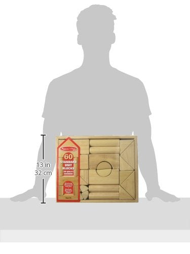Buy now Melissa & Doug Standard Unit Solid-Wood Building Blocks With Wooden Storage Tray (60 pcs) at indiglob india
