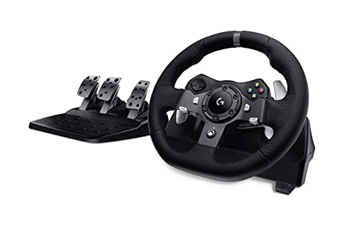 Buy now Logitech Driving Force G920 Steering Wheel and Pedals, 941-000123 (Steering Wheel and Pedals f/PC and Xbox One) (Renewed) at indiglob india