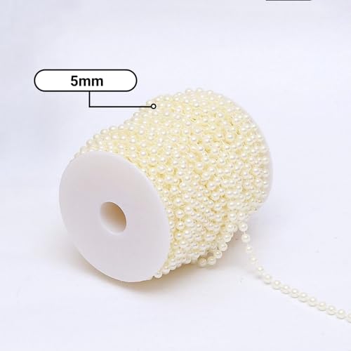 Buy now B&S FEEL 5mm Faux Pearl Beads Garland Pearl Bead Roll Strand for Wedding Party Decoration, 99 Feet Roll (Ivory) at indiglob india