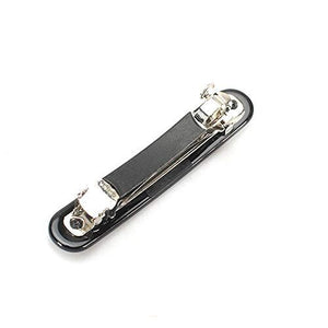 3 Pack Shiny Face Elegant Arched Triple Clipping French Barrettes Bow Tortoise Plastic Cover and Metal Clasp Style Bun Ponytail Clips for Thick Hair Chignon Hair Ornament (2.6" Black 2 Pack)