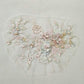 3D Embroidered Patches Nail Bead Tulle Applique Flower Patch for Clothing Wedding Dress Lace Fabric DIY Decoration(Pink1)