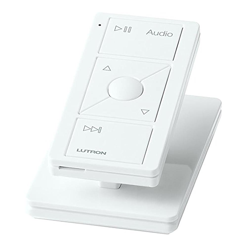 Buy now Lutron Pico Remote for Audio, Works with Sonos (Caseta Smart Hub Required), Raise/Lower Volume, Pause and Skip Tracks, For Table Top or Wallmount Use, PJ2-3BRL-GWH-A02, White at indiglob india