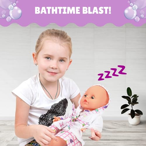 Buy now Liberty Imports Baby Bath Toys 13-Inch Little Newborn Doll Bath Set - Real Working Bathtub with Detachable Shower Spray and Accessories for Kids Pretend Play at indiglob india