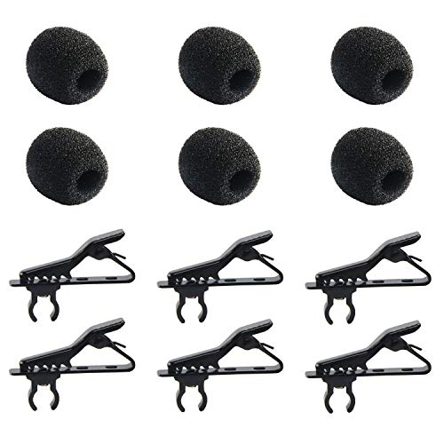 Buy now AUGSUN 18Pcs Lapel Microphone Clips Replacement Kit, 6Pcs Lavalier Mic Clips Metal Tie Clips Lavalier Microphone Clips, 6Pcs Windscreen Foam Cover and 6Pcs Plastic Wire Clips at indiglob india