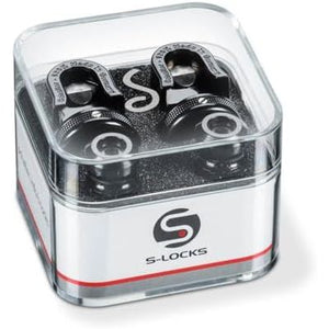 Schaller 14010401 Security Straplocks, Black Chrome