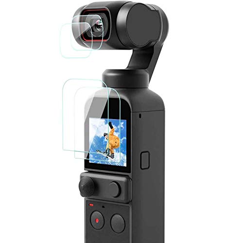 Buy now PCTC [4 pack] Lens+LCD Screen Protector Appliable for DJI Osmo Pocket 2 Camera, osmo pocket accessories 0.3mm 9H Hardness Ultra-Clear Tempered Glass Protector Film Guard Full Coverage Edge to Edge at indiglob india