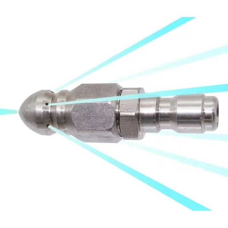 Pressure Washer Sewer Jetter Nozzle with Stainless Steel, Mini Compact Durable Sewer Jet Nozzle,Pressure Drain Jetter Hose Nozzle,1/4'' Quickly Connector, 5000 PSI (1 set)
