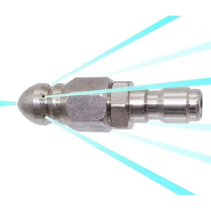 Pressure Washer Sewer Jetter Nozzle with Stainless Steel, Mini Compact Durable Sewer Jet Nozzle,Pressure Drain Jetter Hose Nozzle,1/4'' Quickly Connector, 5000 PSI (1 set)
