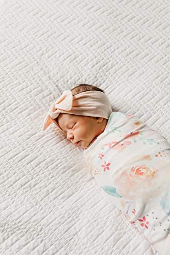 Buy now Copper Pearl Large Premium Knit Baby Swaddle Receiving Blanket Floral Bloom at indiglob india