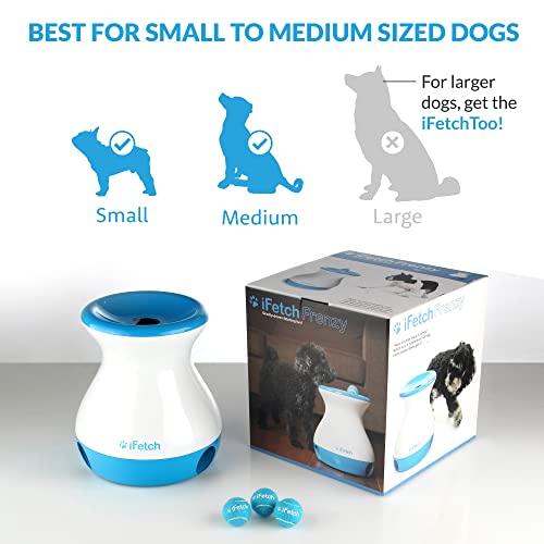 Buy now iFetch Frenzy Interactive Dog Toy, Self Fetch Mini Tennis Ball Machine for Small and Medium Dogs, Includes 3 Tennis Balls, Mental Stimulation Brain Game at indiglob india