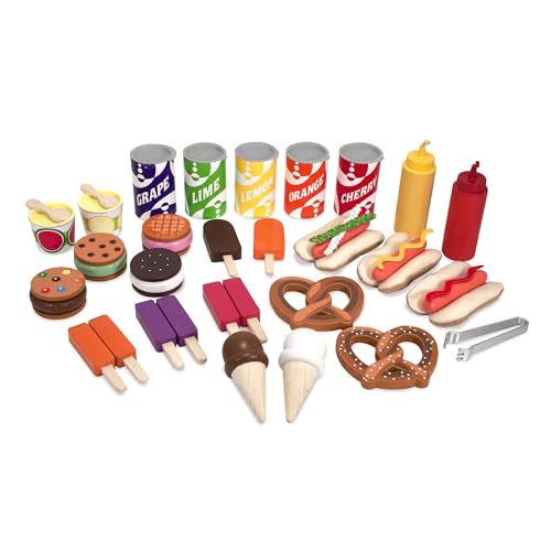 Buy now Melissa & Doug Snacks & Sweets Food Cart with Play Food, Wooden Toys & Kids Play Kitchen Accessories, Preschool Learning Toys for Girls & Boys 3+ at indiglob india