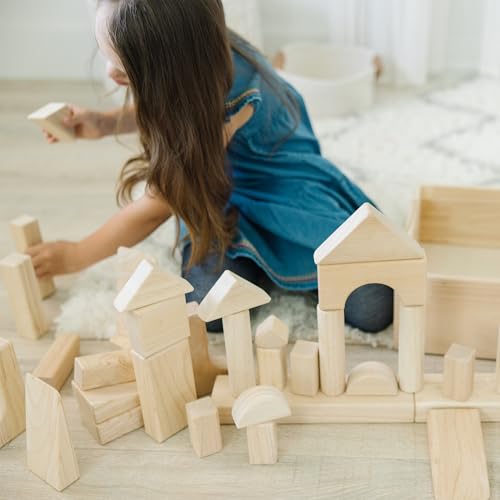 Buy now Melissa & Doug Standard Unit Solid-Wood Building Blocks With Wooden Storage Tray (60 pcs) at indiglob india