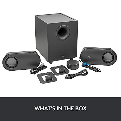 Buy now Logitech Z407 Bluetooth Computer Speakers with Subwoofer and Wireless Control, Immersive Sound, Premium Audio with Multiple Inputs, USB Speakers at indiglob india