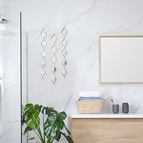 Buy now Amyhill Set of 3 Teardrop Mirror Wall Decor 23.6 x 2.7 x 0.2 Inches Rustic Farmhouse Decorative Long Mirror Creative Boho Art Decor for The Living Room Bathroom Bedroom Entryway (White) at indiglob india