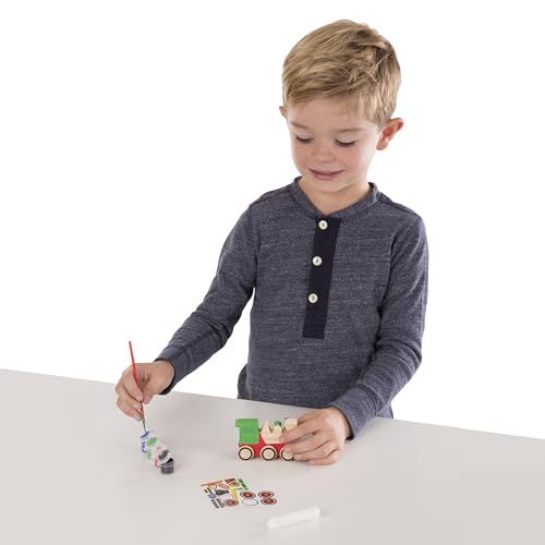 Buy now Melissa & Doug Created by Me! Paint & Decorate Your Own Wooden Vehicles Craft Kit For Kids 2 Pack – Monster Truck, Train at indiglob india
