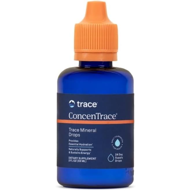 Trace Minerals ConcenTrace Trace Mineral Drops - Liquid Supplement for Bone & Joint Support - Aids Hydration & Electrolyte Restoration - Unflavored, 2 fl oz (24 Servings)