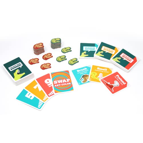 Buy now Exploding Kittens On a Scale of One to T-Rex 2-8 Players - Ages 7+ - 15 Minutes to Play - Charades Style Acting Card Game - Party Game, Family Game Night, Kid and Adult Card Game at indiglob india